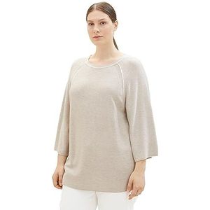 TOM TAILOR Damestrui met structuur, 32398-wolken grijs melange, 46 Grote maten