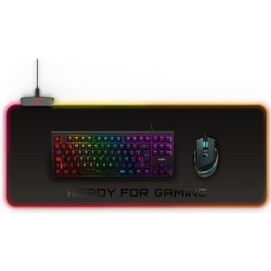 Energy Sistem 779277 gaming mat van stof, waterdicht, maat XL, antislip onderkant, zwart