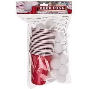 Drinkspel/Bierpong / 15 ballen en 22 bekers van 550 ml/Materiaal: Plastic