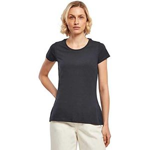 Build Your Brand Dames Basic Tee, T-shirt met korte mouwen en ronde hals van katoen, verkrijgbaar in vele kleuren, maten XS-5XL, Donkerblauw, S