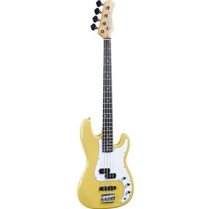 EKO Guitars VPJ-280 Cream, elektrische basgitaar met 4 snaren, serie ""Tribute Starter"", behuizing van populierenhout, hals van esdoorn, toets met 21 toetsen van hars, Eko WPC, kleur crème