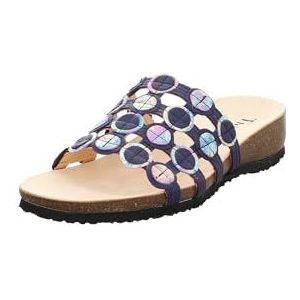 Think! dames JULIA chromfrei gegerbte nachhaltige Pantolette, INDIGO/KOMBI 8020