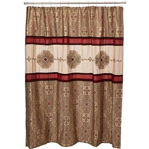 Madison Park Donovan Design Weave Rood Douchegordijn, Jacquard Traditionele Douchegordijnen voor Badkamer, 72 X 72, Blush