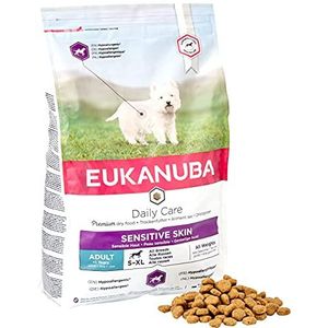 Eukanuba Daily Care Sensitive Skin Hondenvoer, droogvoer voor honden met gevoelige huid, hyoallergeen voer met vis, 2,3 kg