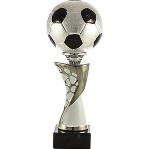 PALLART 7491 – 2 sportieve trofee met design voetbal Futbol PLT, zilver, eenheidsmaat