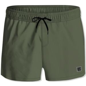 FREEGUN Zwembroek voor heren, strand, zwemshorts, sneldrogend, comfortabel met zakken, Kaki, M