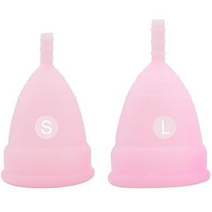 Zachte menstruatiebeker, premium design, superzacht en flexibel, herbruikbare menstruatiecup van siliconen, 12 uur draagtijd, klein roze