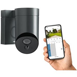 Somfy 2401563 – Outdoor Camera (Grijs) - Full HD camera met nachtzicht en krachtige sirene (110 dB)