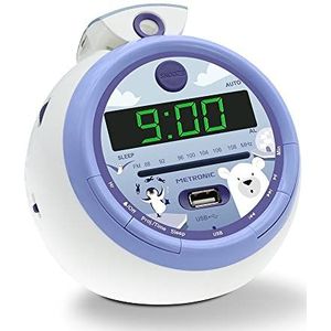 Metronic Iceberg FM USB-projectie dubbel alarm 477344, paars