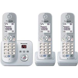 Panasonic KX-TG6823GS DECT draadloze telefoon met antwoordapparaat, GAP-telefoon, vaste net, parelzilver