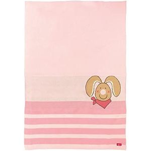 Sigikid Gebreide deken Rabbit dubbiDuu, babydeken voor wieg, wieg, wieg, babyzitje, kinderwagen of als kruipdeken van 100% katoen, baby's en kinderen, art.nr. 39595, roze, 70x100x1 cm