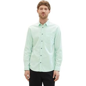 TOM TAILOR Herenhemd, 34705 - Lichtgroen, kleine structuur, XXL