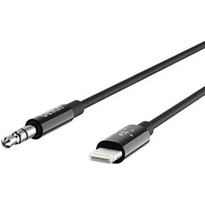 Elkin 3,5mm-audiokabel van 0,9 m met Lightning-connector (MFi-gecertificeerde Lightning-naar-AUX-kabel voor iPhone 11, 11 Pro, 11 Pro Max, XS, XS Max, XR, X, 8/8 Plus und 7/7 Plus) Zwart