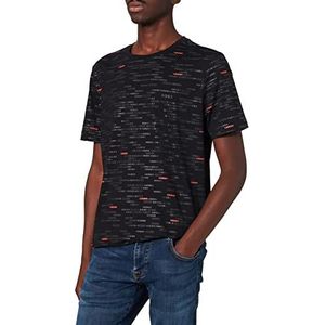 BOSS Heren Tee 5 Regular Fit T-shirt met allover-logo's, zwart 1, 3XL