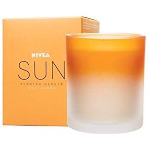 NIVEA SUN Original geurkaars, mooie kaars in glas met het bekende NIVEA-SUN aroma, luxe kaars met heerlijke geur in matglas houder, 260g