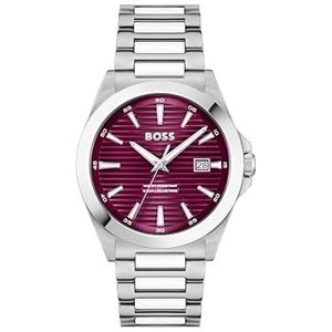 HUGO BOSS ROODE Wijzerplaat VOOR HEREN ROESTVRIJ STAAL ARMBAND HORLOGE - 1514174, Rood, Klassiek