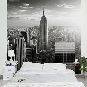 Apalis vliesbehang Manhattan Skyline fotobehang vierkant, grootte, grijs, 95383 336 x 336 cm grijs