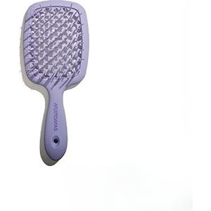 Muitomas, Haarborstel, borstel voor fijn haar met flexibele borstelharen en ergonomische handgreep, ontwarringsborstel voor glad en krullend haar, paars