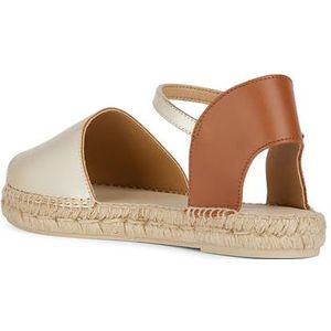 Geox D Lampedusa B, sandalen met sleehak voor dames, goud cognac, 41 EU