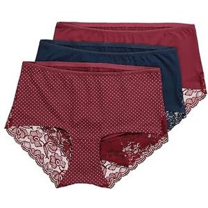 Ulla Popken Damesslip, wijnrood, 58/60