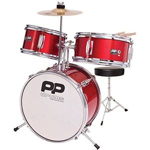 Performance Percussion PP101RD PP Drums kinderen drums set (3 stuks) rood-metallic
