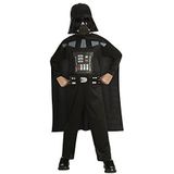 Star Wars Rubies kostuum Darth Vader op goedkoop voor jongens of meisjes, jumpsuit officieel bedrukt, zwart, cape en masker voor Halloween, Kerstmis, carnaval en verjaardag.