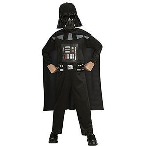 Star Wars Rubies kostuum Darth Vader op goedkoop voor jongens of meisjes, jumpsuit officieel bedrukt, zwart, cape en masker voor Halloween, Kerstmis, carnaval en verjaardag.