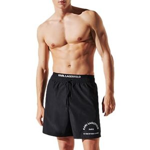 KARL LAGERFELD B.V Rue St Guillame Elastische medium boardshorts Heren Zwemkleding Bottom Zwart S, zwart, S