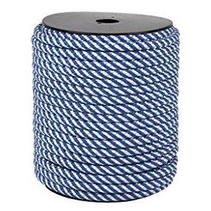 Cofan 08101028A gevlochten touw, wit en blauw, 8 mm x 50 m