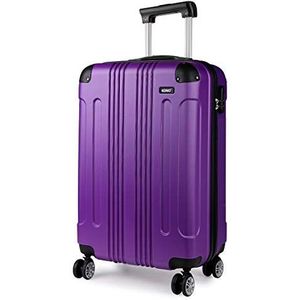 KONO Trolley handbagage, van ABS-kunststof, 55 x 35 x 20 cm, koffer met 4 wielen, 33 l, Paars, 55x35x20 cm, Volgende: