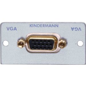 Kindermann 7444000601 kabeladapter VGA HD 15 zilver - adapter voor kabel (VGA HD 15, stopcontact, zilver)