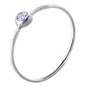 Elli Dames echt sieraad ring bandring solitair met Swarovski kristal blauw radiant geslepen in 925 sterling zilver, 58 EU, Kristal, Kristal