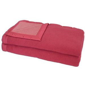 Deken van wol, rozenhout/dragée 180 x 240 cm – motief: Poyet Motte – Serie Aubisque – gemaakt in Frankrijk