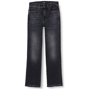 7 For All Mankind Dames The Straight Crop Slim Illusion with Let Down Hem Pants, zwart, 32W x 32L