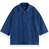 Denimshirt - Washed Indigo 417 - Relaxed Fit - Klassieke Kraag - Borstzak