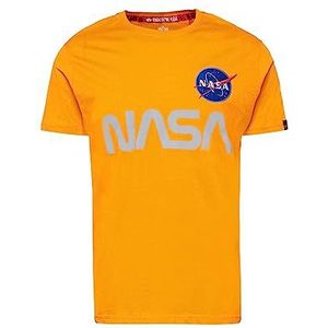 Alpha Industries NASA Reflecterend T Shirt voor Mannen Alpha Orange