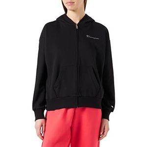 Champion Eco Future Terry Full Zip Sweatshirt met capuchon, zwart, S voor dames