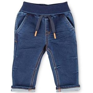 Sigikid Sweat denim jeans voor baby's, jongens en meisjes, met brede tailleband en bindband, donkerblauw, 74