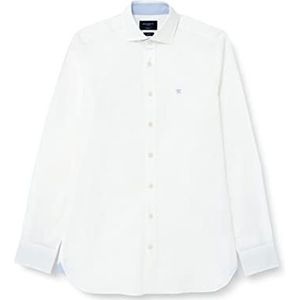 Hackett London Heren Essential Texture Shirt, Wit, L, Kleur: wit, L