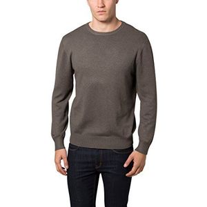 Lower East Heren Trui met ronde hals, Bruin melange, M