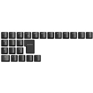 Glorious Gaming 24x ABS Doubleshot Keycaps V2 (Spaanse uitbreidingsset) - Dubbel gegoten ontwerp, gegarandeerd dat het nooit vervaagt, RGB-vriendelijk, MX-stijl steel, Spaanse lay-out - Zwart