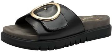 TAMARIS - Comfort - Damessandalen - Zwart - Leer