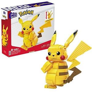 ​MEGA Pokémon Jumbo Pikachu, bouwset, ruim 30 cm groot, beweegbaar, 825 bouwstenen en onderdelen, voor jongens en meisjes vanaf 6 jaar​, FVK81