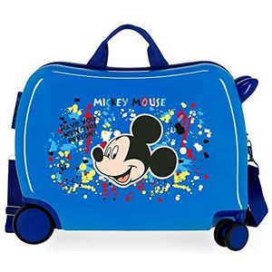 Disney Mickey Colour Mayhem Kinderkoffer, blauw, 50 x 38 x 20 cm, hard plastic, zijkant, 34 l, 1,8 kg, 4 handbagage
