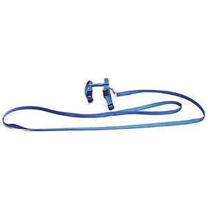 Karlie Art Sportiv Nylon harnas met lood, 10 mm harnas/ 140 cm lood, blauw
