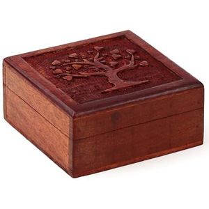Puckator - Box van mangohout met gesneden levensboom