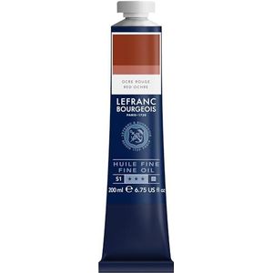 Lefranc Bourgeois 301845 Fijne olieverf van uitstekende kwaliteit, lichtecht met een gelijkmatige consistentie, tube van 200 ml, ideaal voor spieraammen, canvas, schilderbord - Rode oker transparant