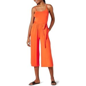 Amazon Essentials Dames Jersey Cami Cropped Wijde Pijpen Jumpsuit, Oranje, Medium