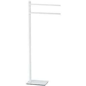 GEDY G-Seul Staande lamp, wit met zwarte afwerking, afmetingen 83,3 x 34 x 14 cm, handdoekhouder van roestvrij staal en Cromall, 4 mm inbussleutel, metaal, uniek