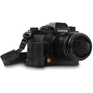 MegaGear MG1552 Ever Ready echt lederen camera halve tas met draagriem voor Fujifilm X-T3 - zwart